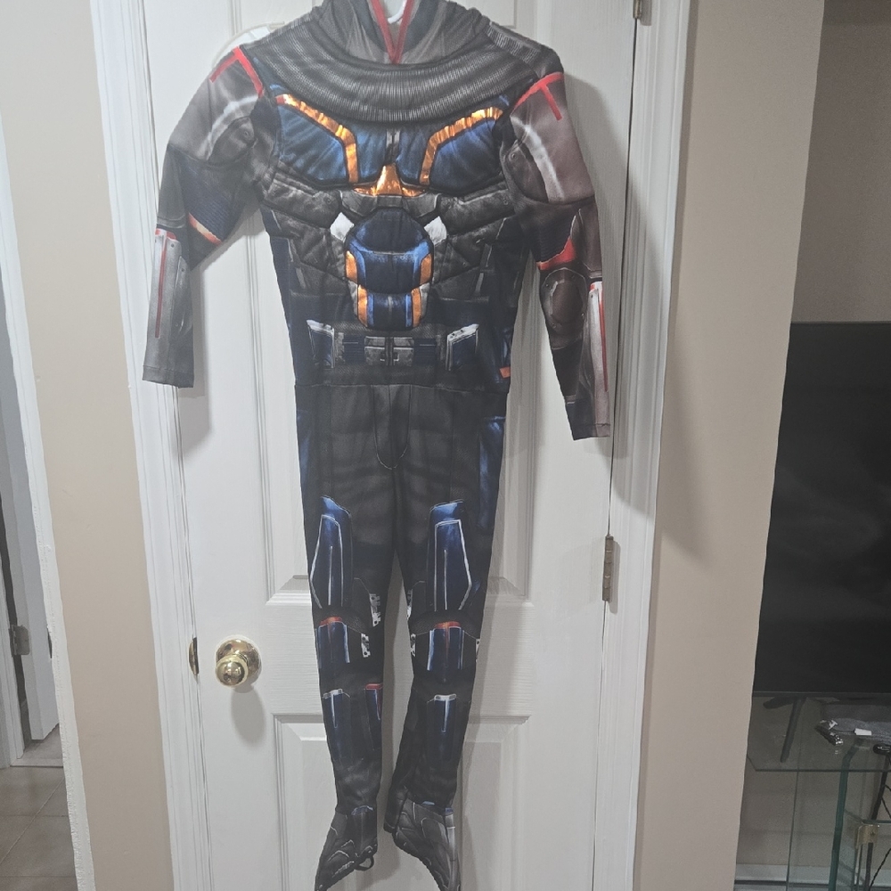 Marvel Black Widow Superhero Costume with Black, Blue, and Red Accents